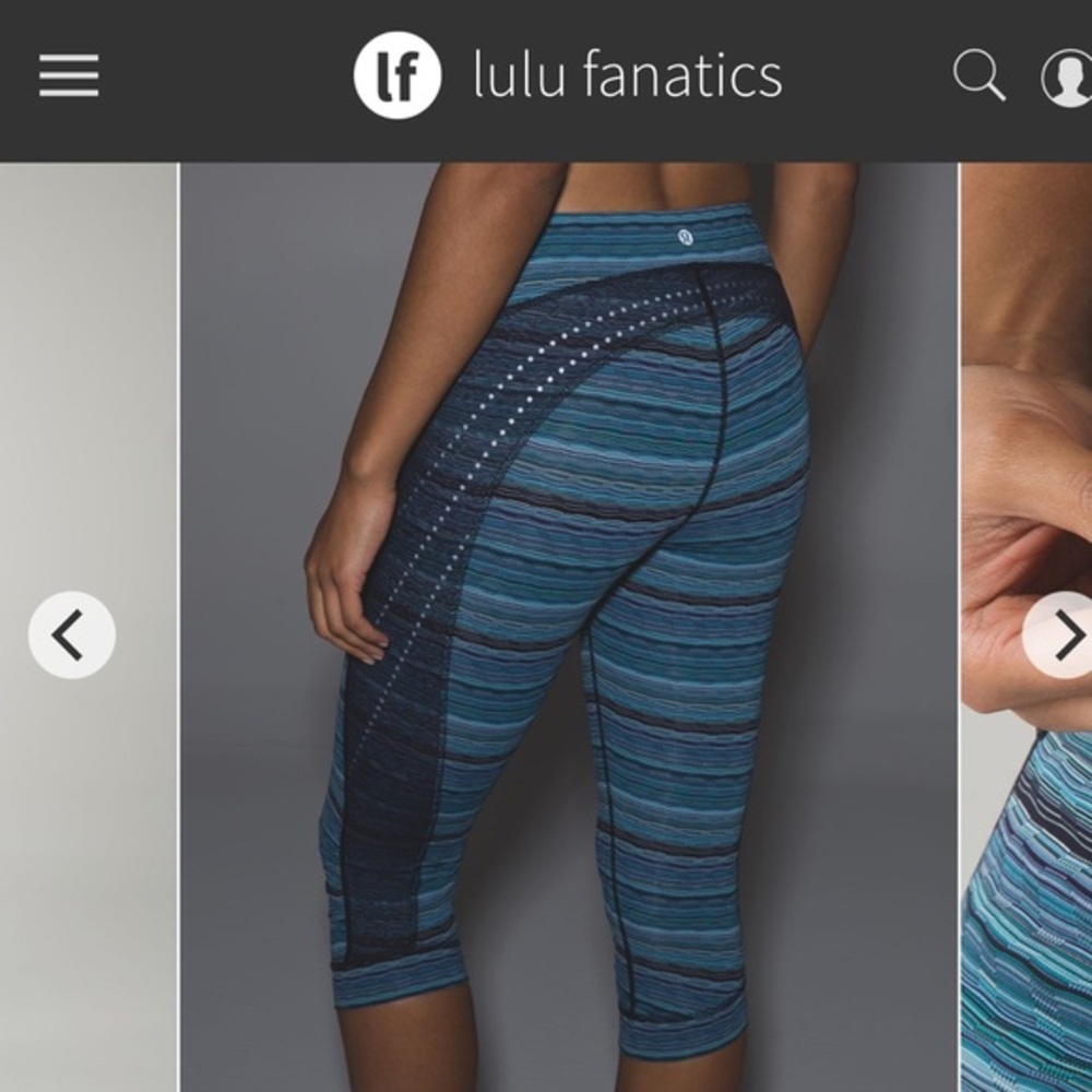 Lululemon Stop At Nothing Crop Sz 8 Space Dye Twist Naval Blue Peacock Blue